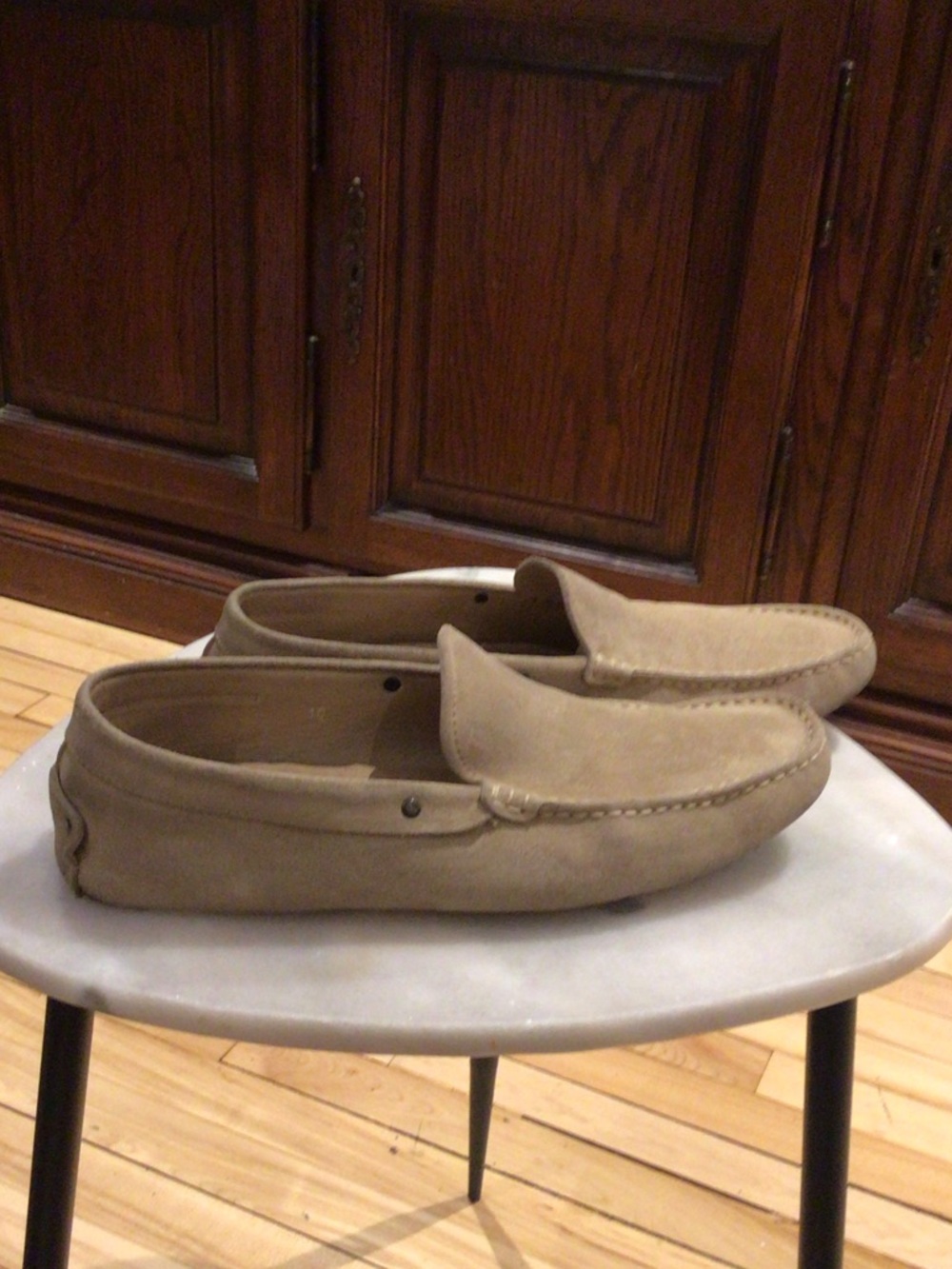 Tod's Taupe Suede Slip-On Driving Loafers